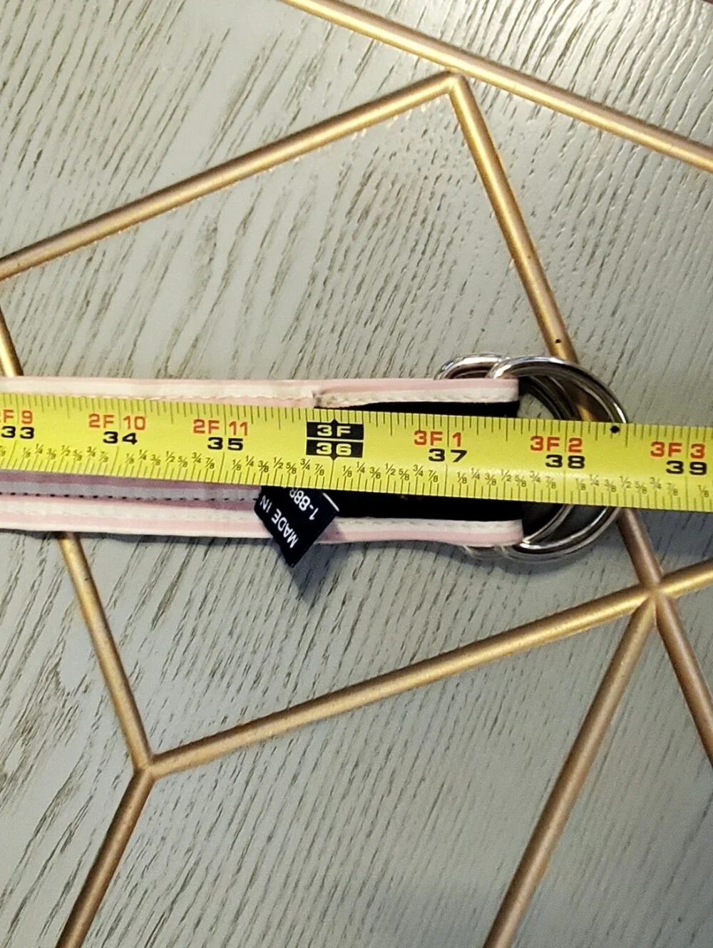 Ford Colony Country Club Navy and Pink Ribbon Golf Unisex Belt. Small.